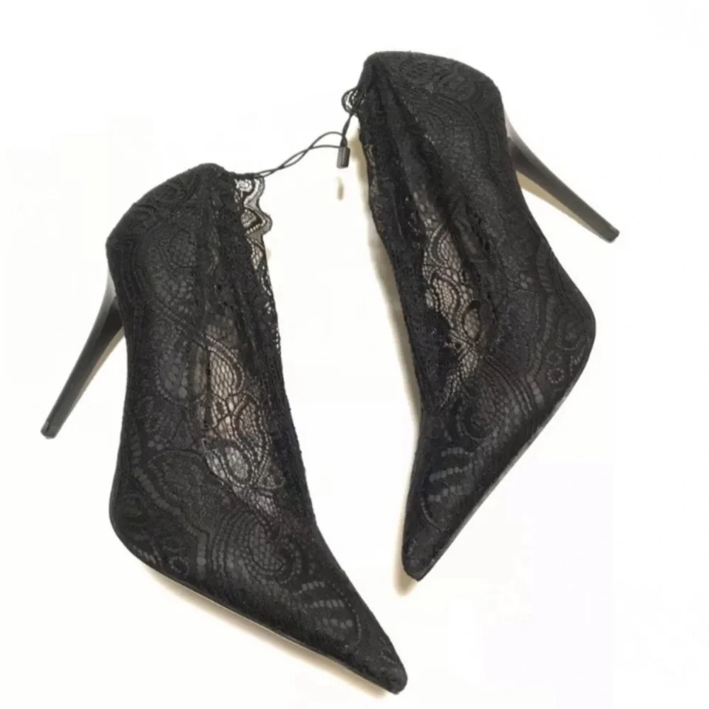 Zara Heels Black Lace Detail Size 6.5 NWT - Picture 7 of 8